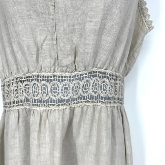 Terzo Millennio Italy 100% Linen Maxi Dress Size Medium Sleeveless - Picture 4 of 12